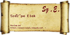 Szépe Elek névjegykártya