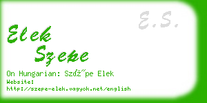 elek szepe business card